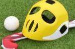 Field Hockey Stick, Mask, and Ball